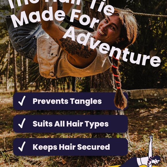 Soft Hair Ties 24-inch Multicolor Pack of 3 Tangle-Free Durable Elastic - Picture 3 of 7